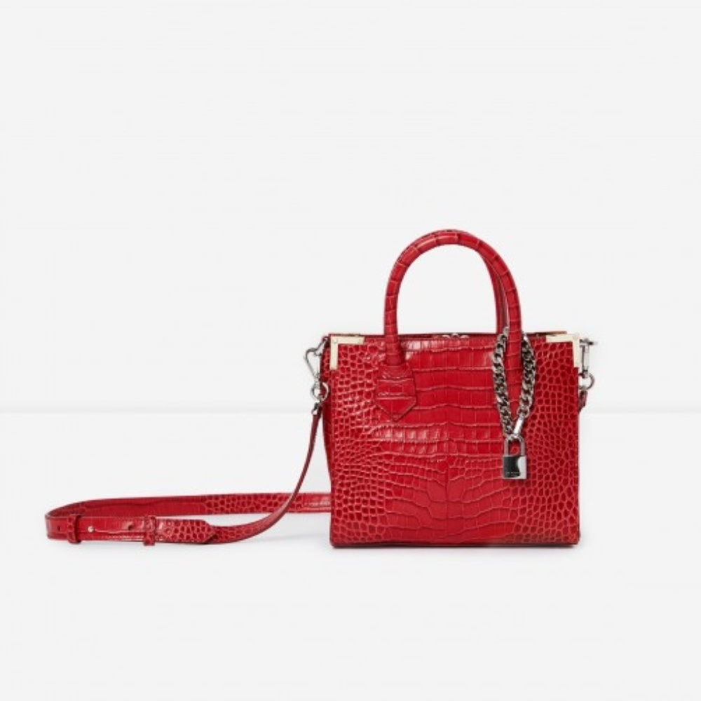 The Kooples Medium Red Crocodile MING Bag